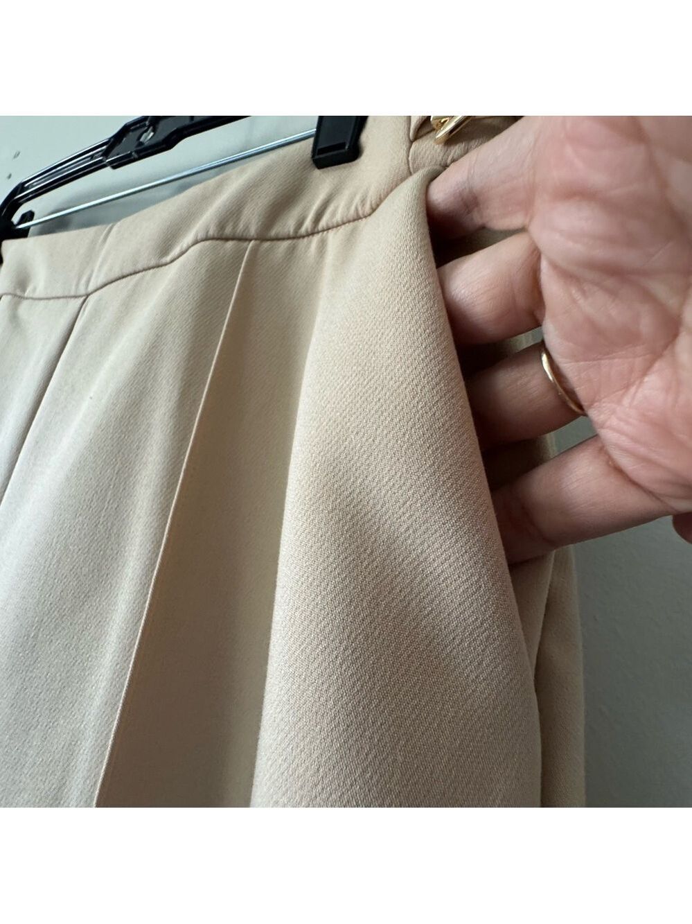 Ever New Melbourne Mila D-Ring Beige Wide-Leg Women's Pants - Picture 6 of 16